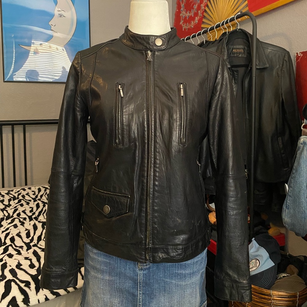 Banana Republic Black Leather Moto Jacket